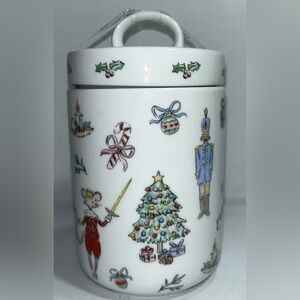 Grace Teaware Cookie Jar Canister Small Fine Porcelain Nutcracker 6”x4” New